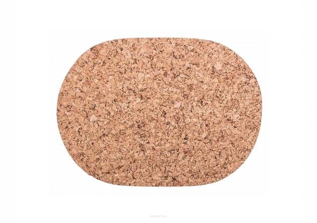 Didelis ovalus kamštienos kilimėlis 40/30 cm dekoro rinkinys 4 vnt