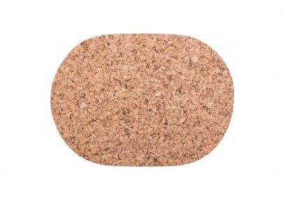 Didelis ovalus kamštienos kilimėlis 40/30 cm dekoro rinkinys 4 vnt
